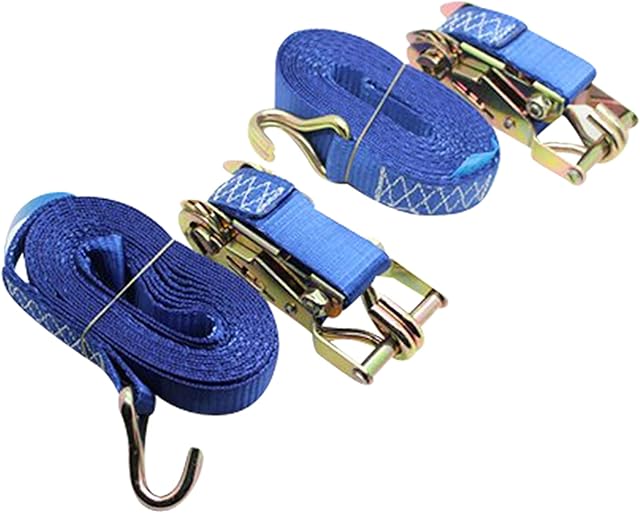 DiversityWrap Ratchet Straps Heavy Duty - Set of 2 (8m x 28mm) 1.5T Break Strength Tie Down straps | Small Ratchet Straps Set with Double J hook | Weather Resistant Polyester Webbing Strap (Blue)