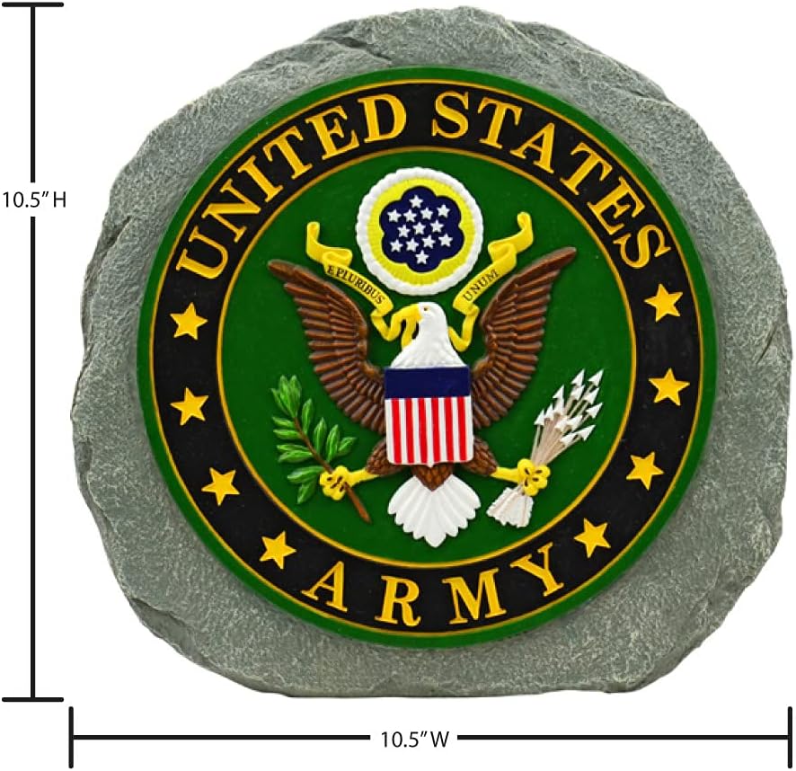 Red Carpet Studios Military Garden Stone with Flags, 10", United States Army