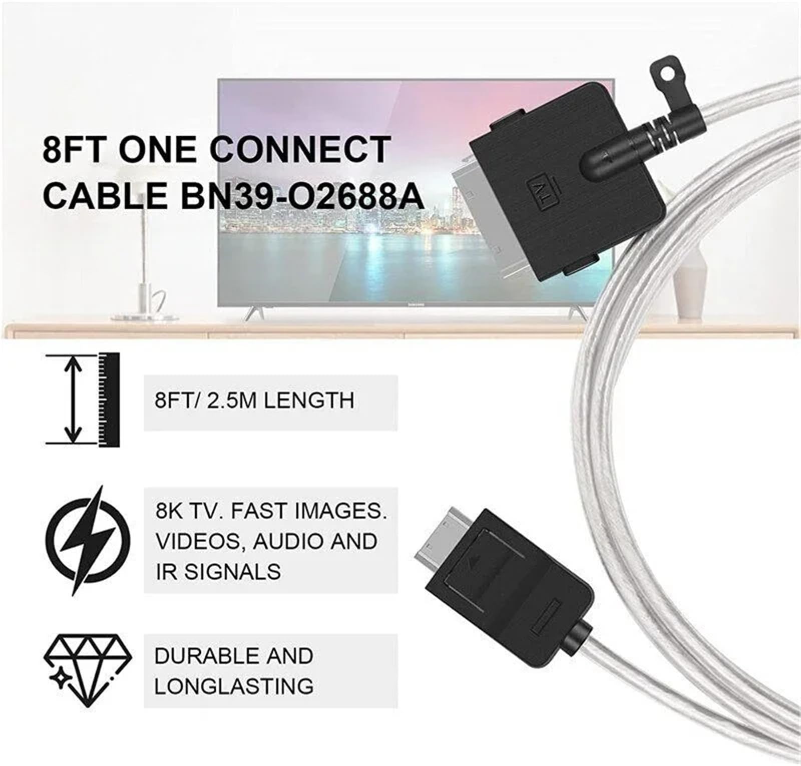 Câble de Connexion TV BN39-02688A Compatible avec Samsung QN75QN800AFXZA