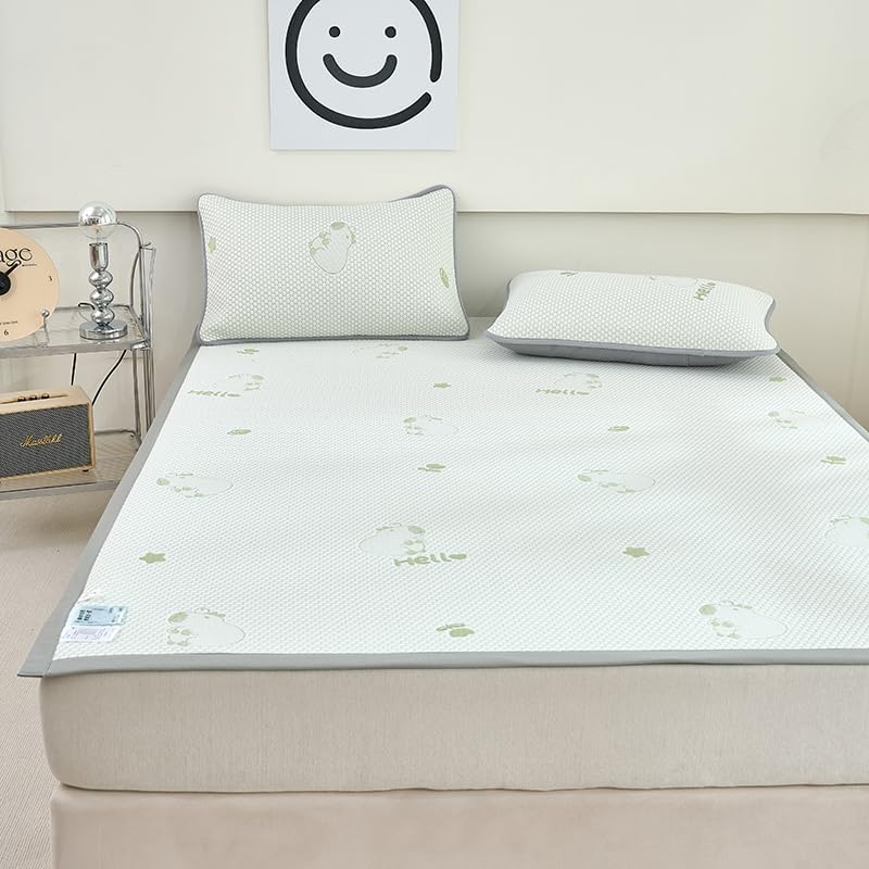 songlibin冷感敷きパッド 無地 接触冷感 3点セット 48*78cm枕カバー*2 シーツ 接触冷感 裏面メッシュ ひんやり敷