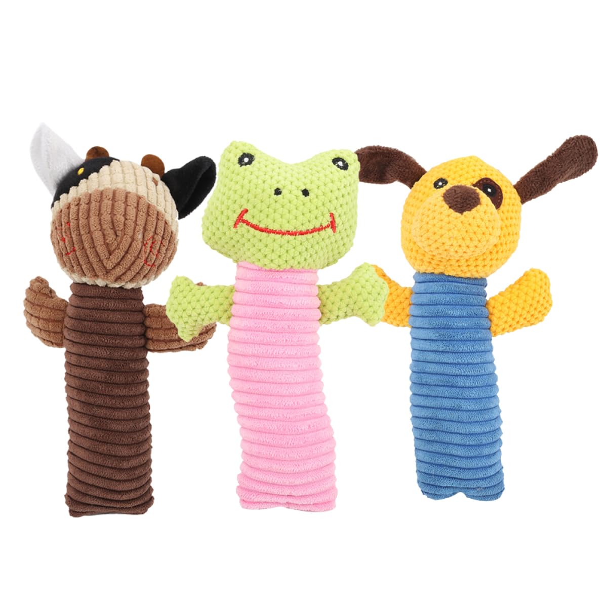 BESPORTBLE 6piezas Juguetes De Peluche Chirriantes para Perros Pequeños De Animales Interactivos De Material Suave Perro Ternero Rana para Mascotas y Cachorros Masticables