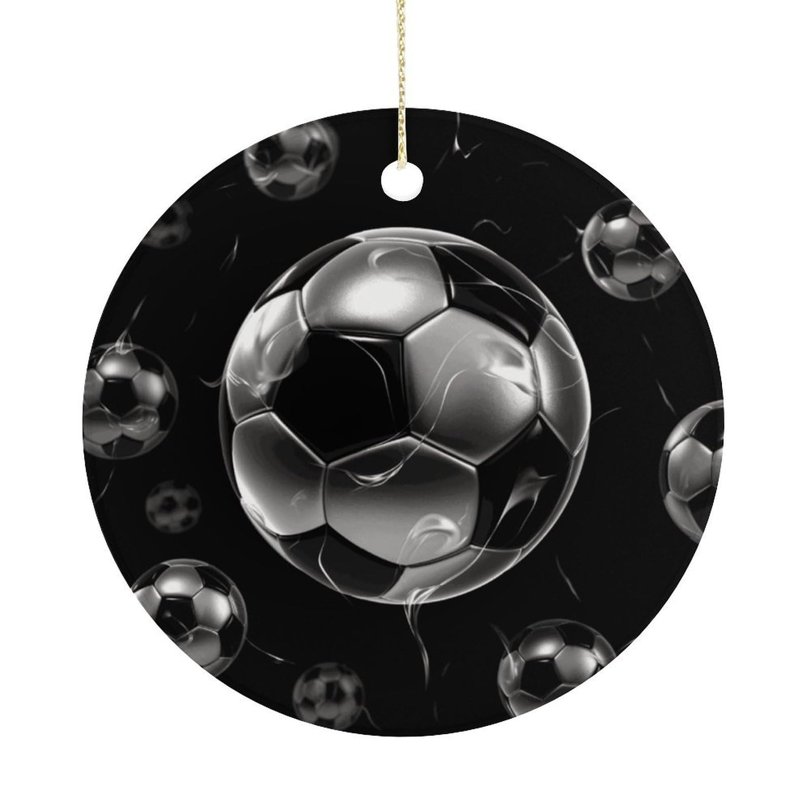 Adfgyerh Women's Style Soccer Black Hanging Ceramic Ornaments, Christmas Tree Decorations, Funny Home Decor Gifts For Sisters & Work Best Friends