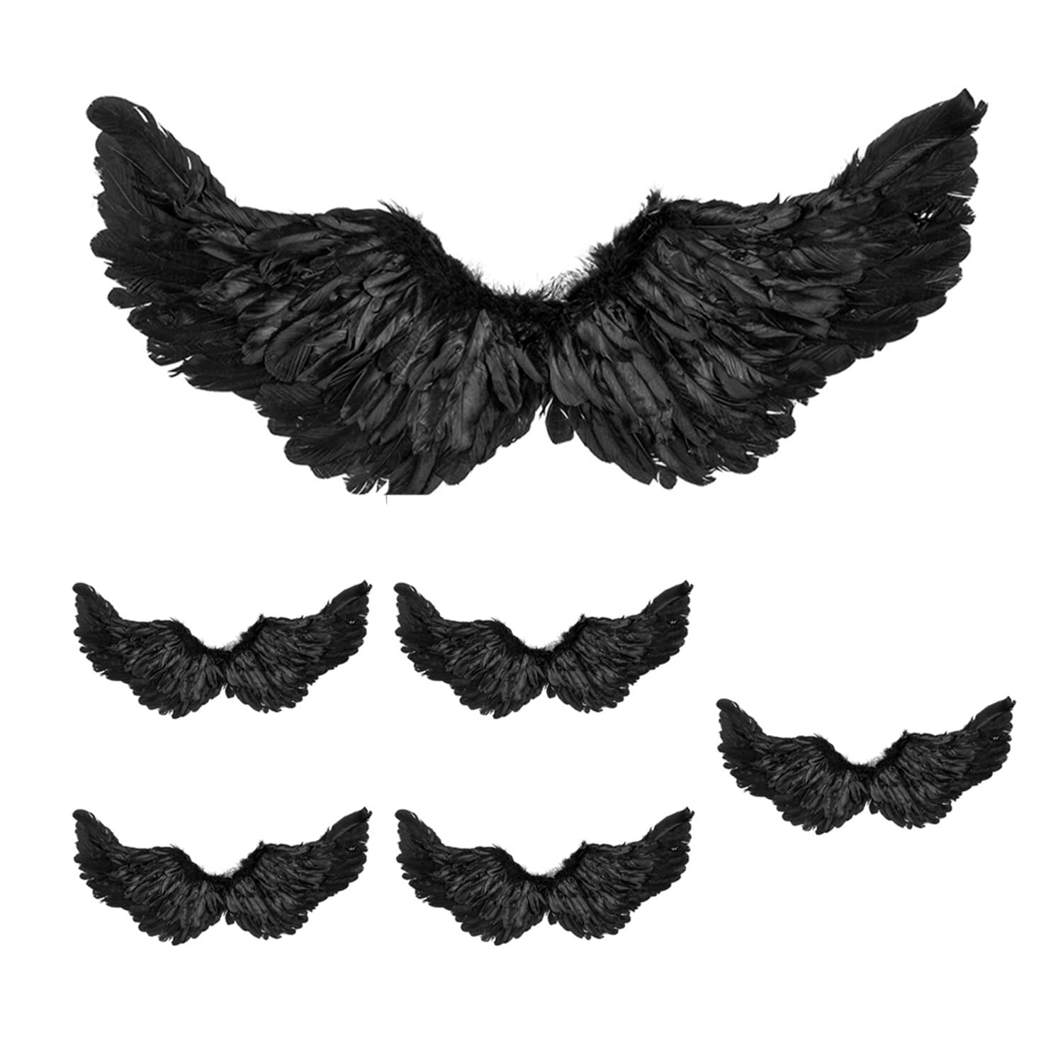 Boland 07470 Led Flügel 6 Stück Wings, Black, 80 x 37 cm