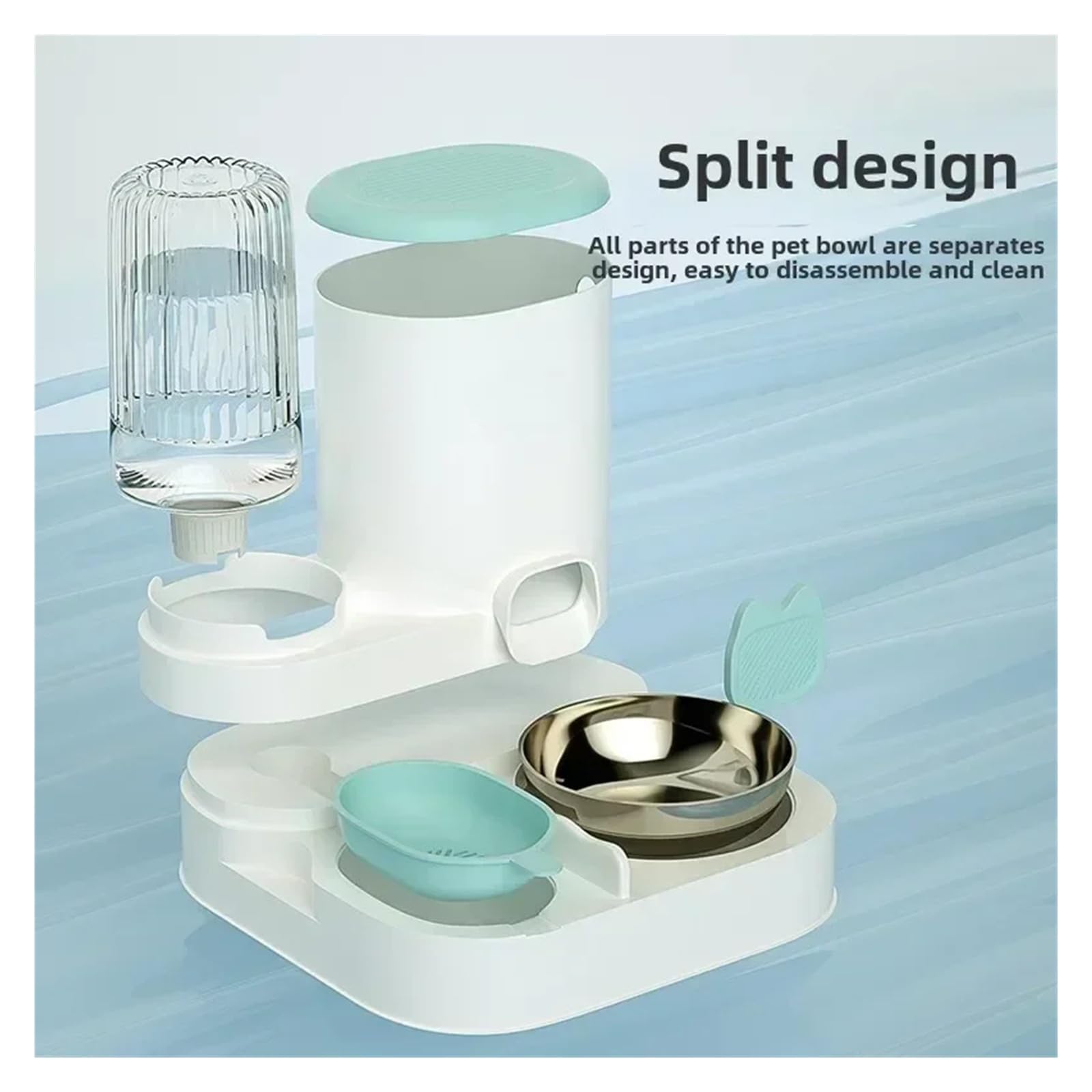 Distributore di cibo for animali domestici, non elettrico(Grey)