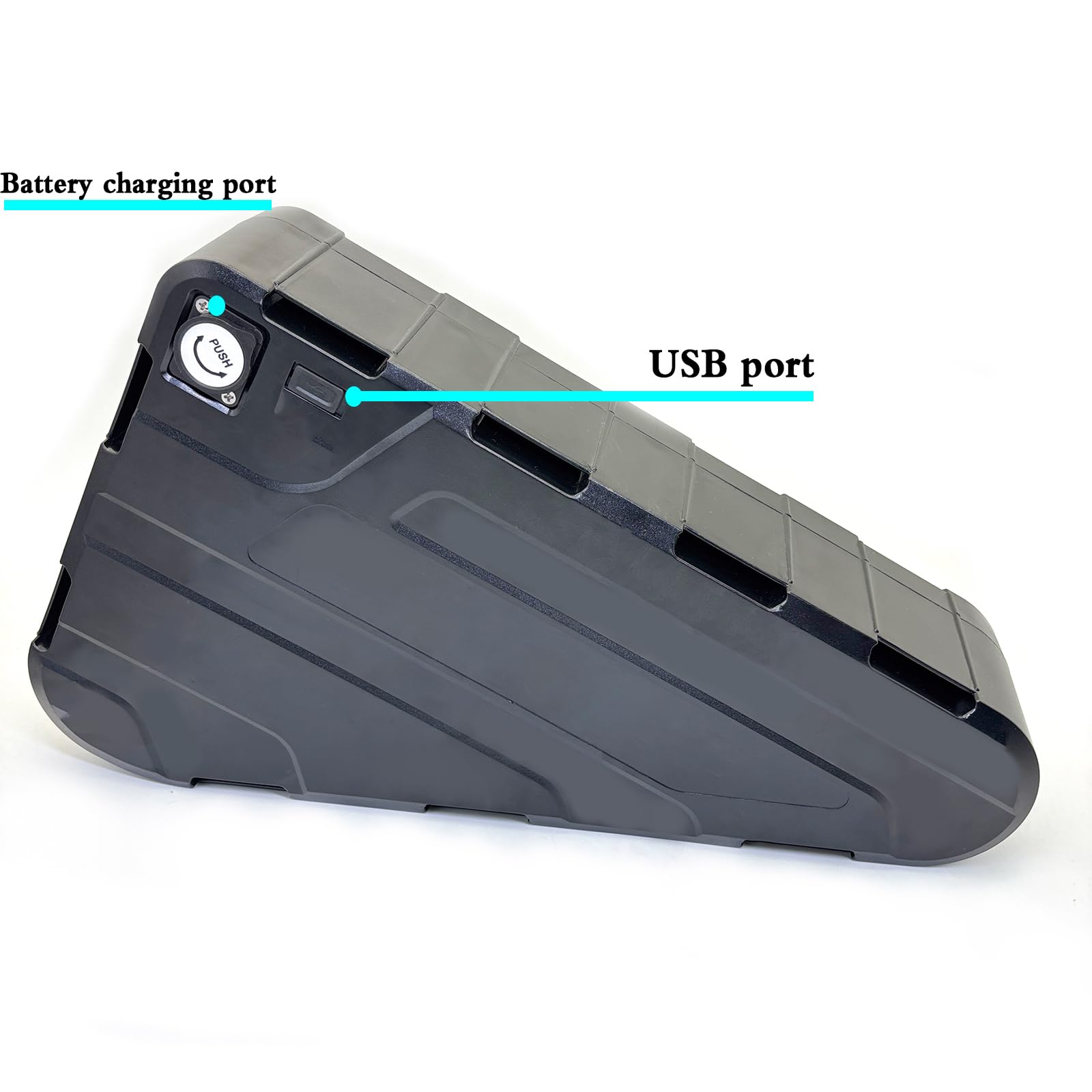 Batteries Lithium triangulaires pour vélos électriques 48 V/52 V/72 V, capacités 35 Ah, 30 Ah, 20 Ah avec BMS Inclus. Batteries pour vélos électriques adaptées aux Moteurs 350 W-2000 W. (52V 30Ah)
