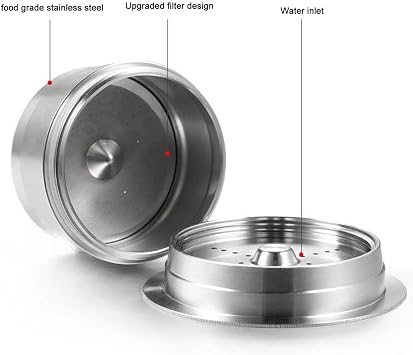 Refillable Coffee Capsules, Stainless Steel Reusable Coffee Pods with Double Filtration System, Compatible for CAFFITALY and Series Coffee Machines