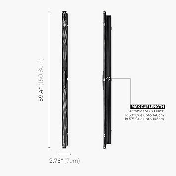 Woodgrain Design 1 Piece Luxury Metal Snooker & Pool Cue Case | Holds 2x 1 Piece Cue, Foam Interior for Added Protection, Durable Aluminium Body