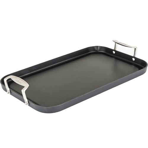 Viking Nonstick Double Burner Griddle 19 x 11 Inch Hard Anodized Kitchen Grill Pan with Handles