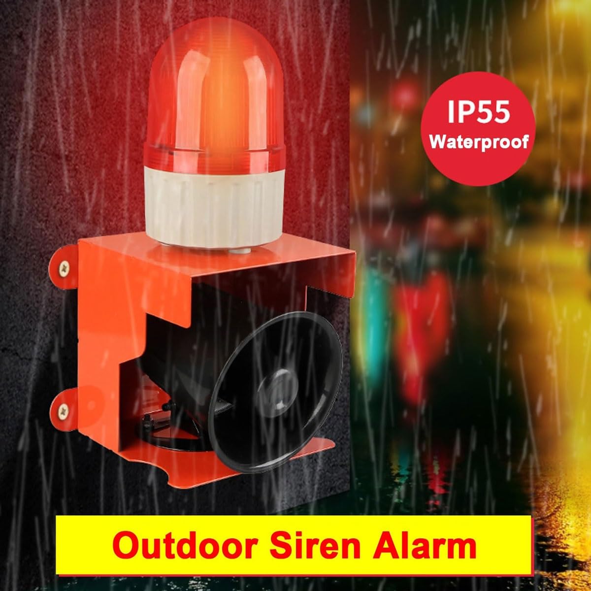 Sirena de alarma de luz y sonido industrial,Torre de bocina de lámpara de advertencia de seguridad de 120dB,Luz estroboscópica LED para fábricas,Terminales,Alarma de seguridad para el hogar (Blue 12V)