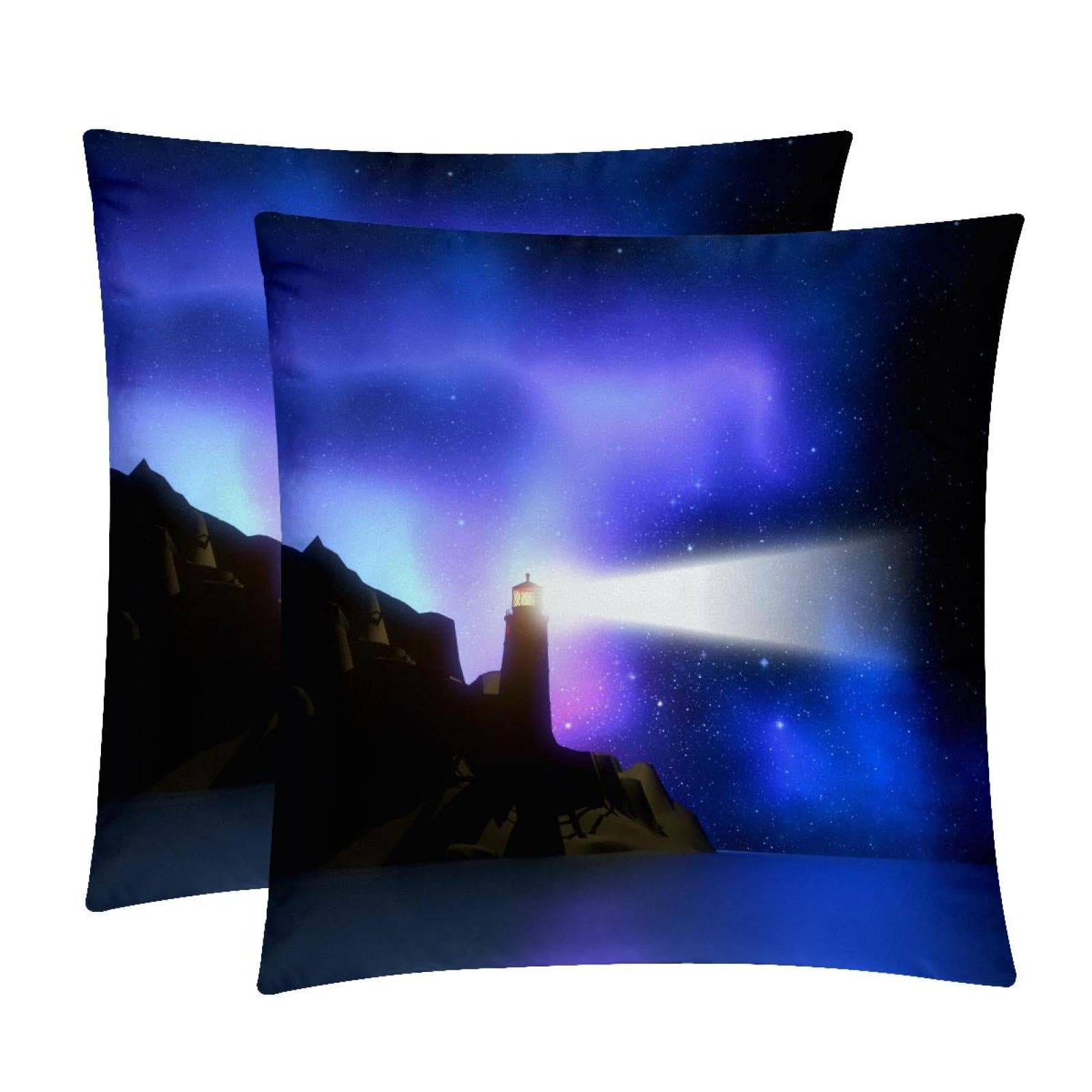 TDGKPZ Lighthouse Throw Pillow Covers 2 Pack Cushion Cases Decorative Pillow Cases Home Decor 40x40cm