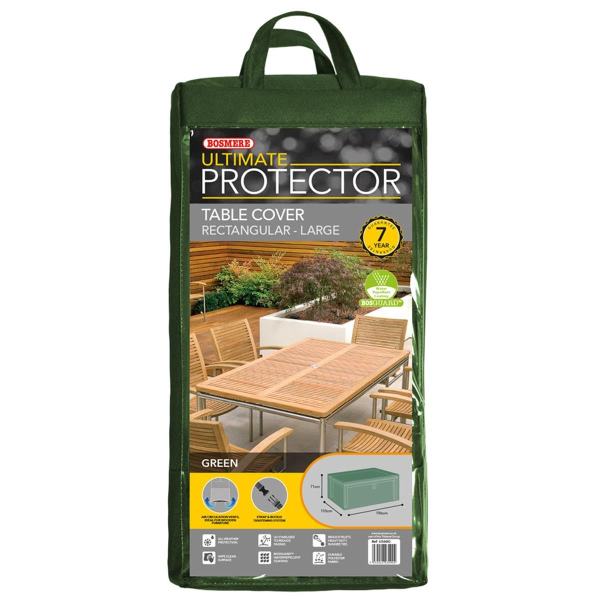 Bosmere Green Ultimate Protector Rectangular Table Cover 8 Seat U560g