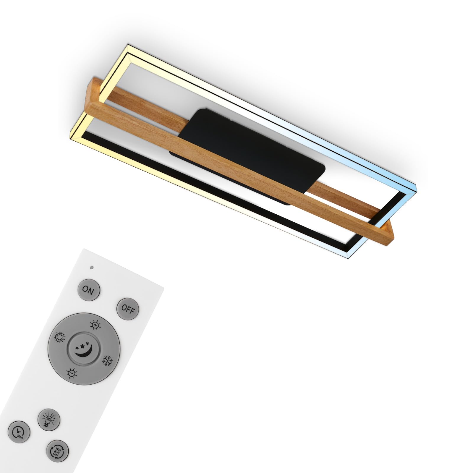 BRILONER LED Deckenlampe Dimmbare CCT, Fernbedienung, Nachtlicht und Timer