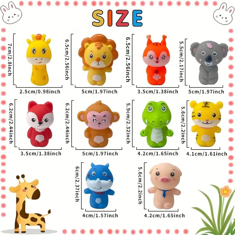 PLAYZOCO Marionetas Dedos Peluche Animales, Juego de títeres de Dedo de Animales, Juguetes Educativos, Marionetas Animales, Títere de Dedo, Finger Puppet, Material Goma, 10 Unidades — view 2