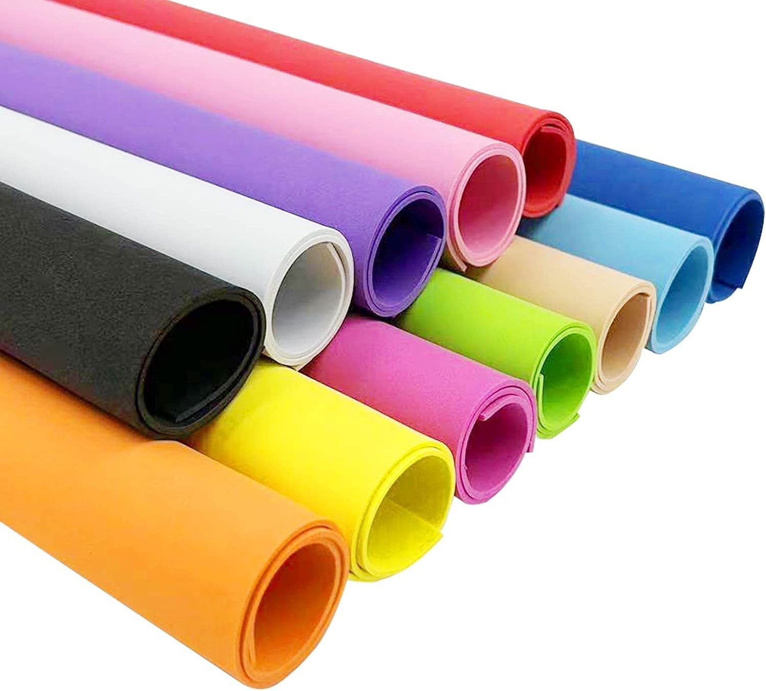 Arkusze z pianki EVA – 12 sztuk, 15,7 x 23,6 cala, grubość 2 mm, różne kolory dla sztuki i rzemiosła,
