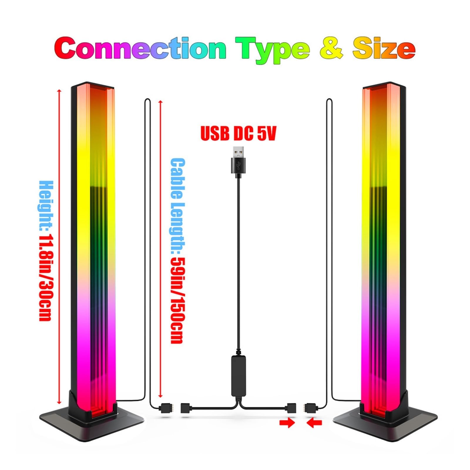 Lampa Stojąca Światło LED RGB Para Wystrój Pokoju Lampa Otchłań Bluetooth Nocne Oświetlenie Otoczenia Pulpit Nastrojowe Do Telewizora Gry Komputerowe Prezent Na Boże Narodzenie(Black)