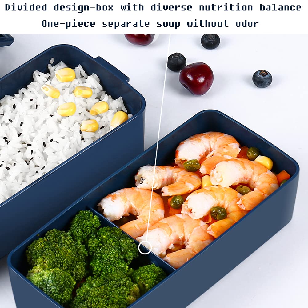 ,A Prova Di Perdita Contenitori Per L'immagazzpolliciamento Di Alimenti,Contenitori Di Preparazione Dei Pasti,Tutti-pollici-uno Impilabile Contenitore Per Il Pranzo,,Bento Lunch Bo-Ciano 18.6*10*8.5cm