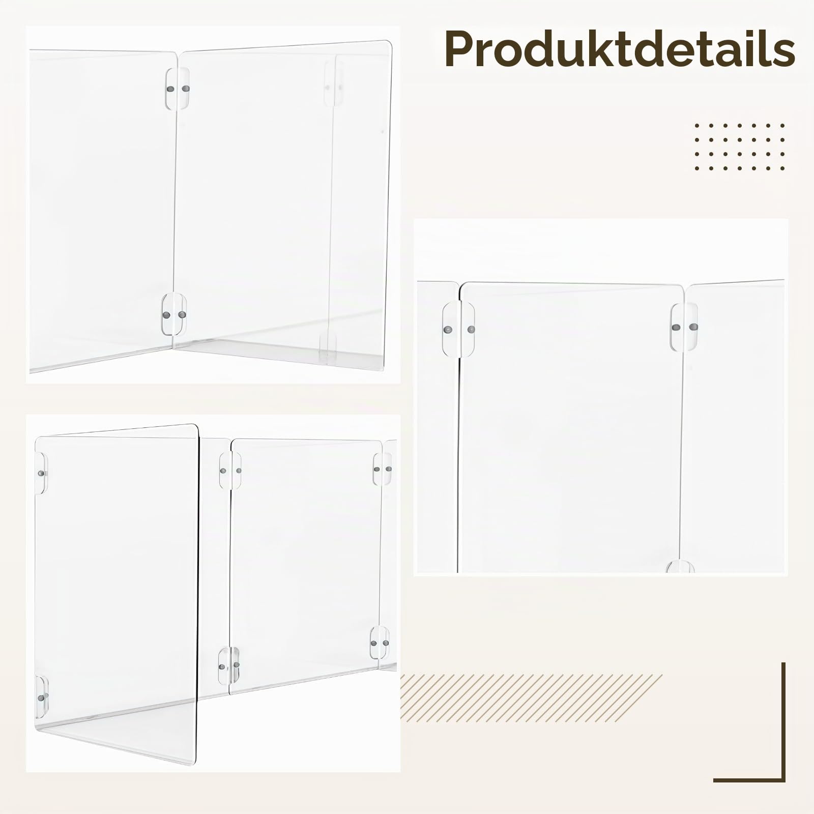 Acryl-Spritzschutz, 4 Stück, Herd-Kochschutz, hitzebeständig, Induktionskochfeld-Schutzhülle, einfache Montage und Lagerung, transparentes Design, verschiedene Herdarten passen