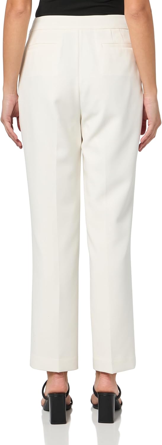 BCBG Women's High Rise Straight Leg Ankle Pant