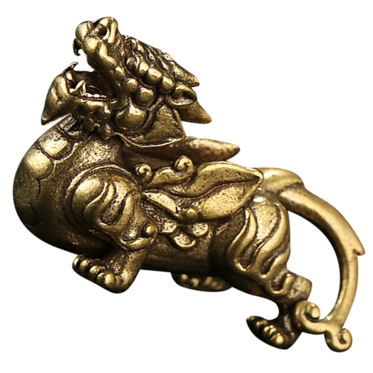 HOMSFOU Ornament - Brass Car Dashboard Decoration for Prosperity Feng Shui Desktop Figurine Unique Gift for Home and Office