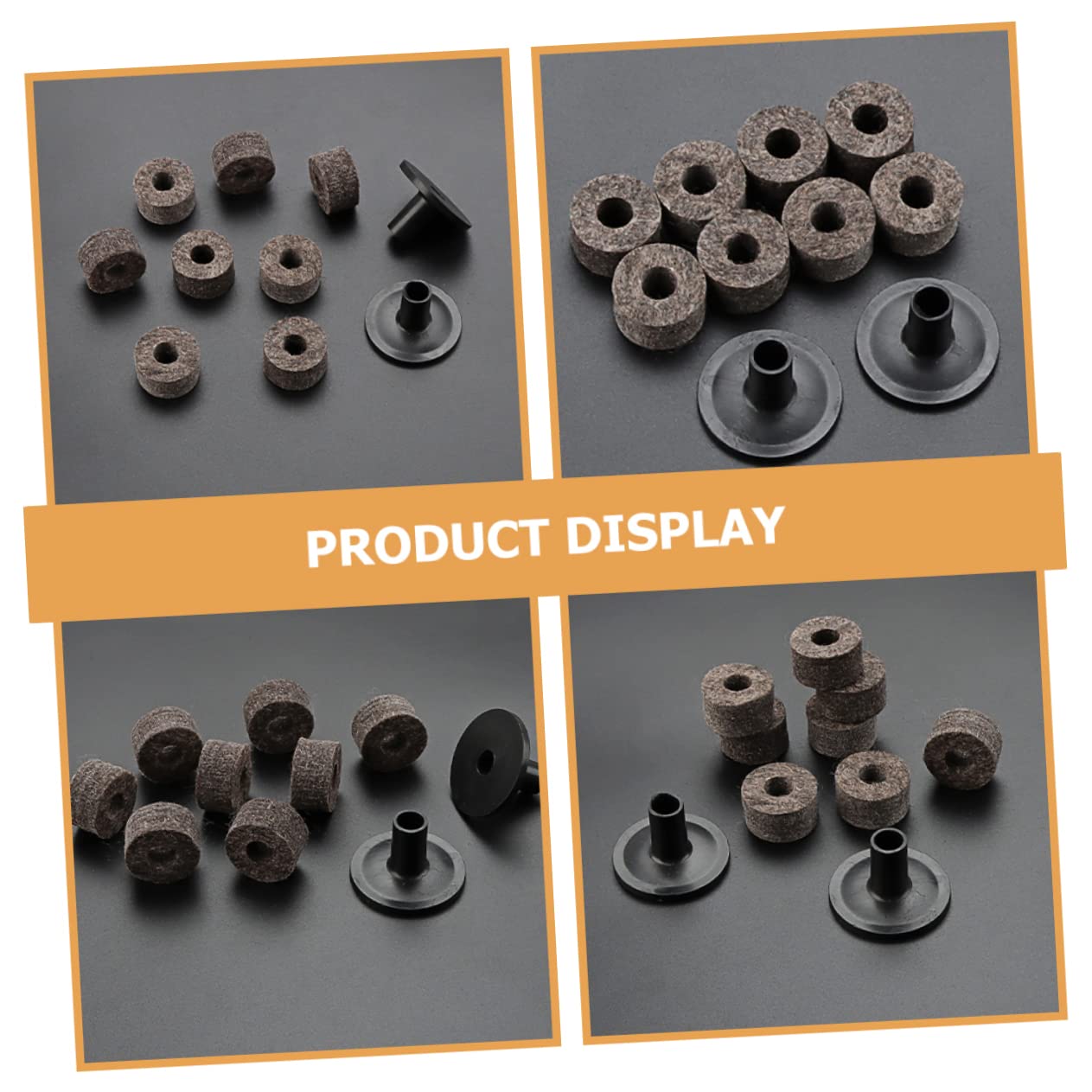 FUNOMOCYA Cymbal Replacement Parts Set Drum Felt Pads 10-in-1 Cymbal Felts Easy Install Protects Cymbals