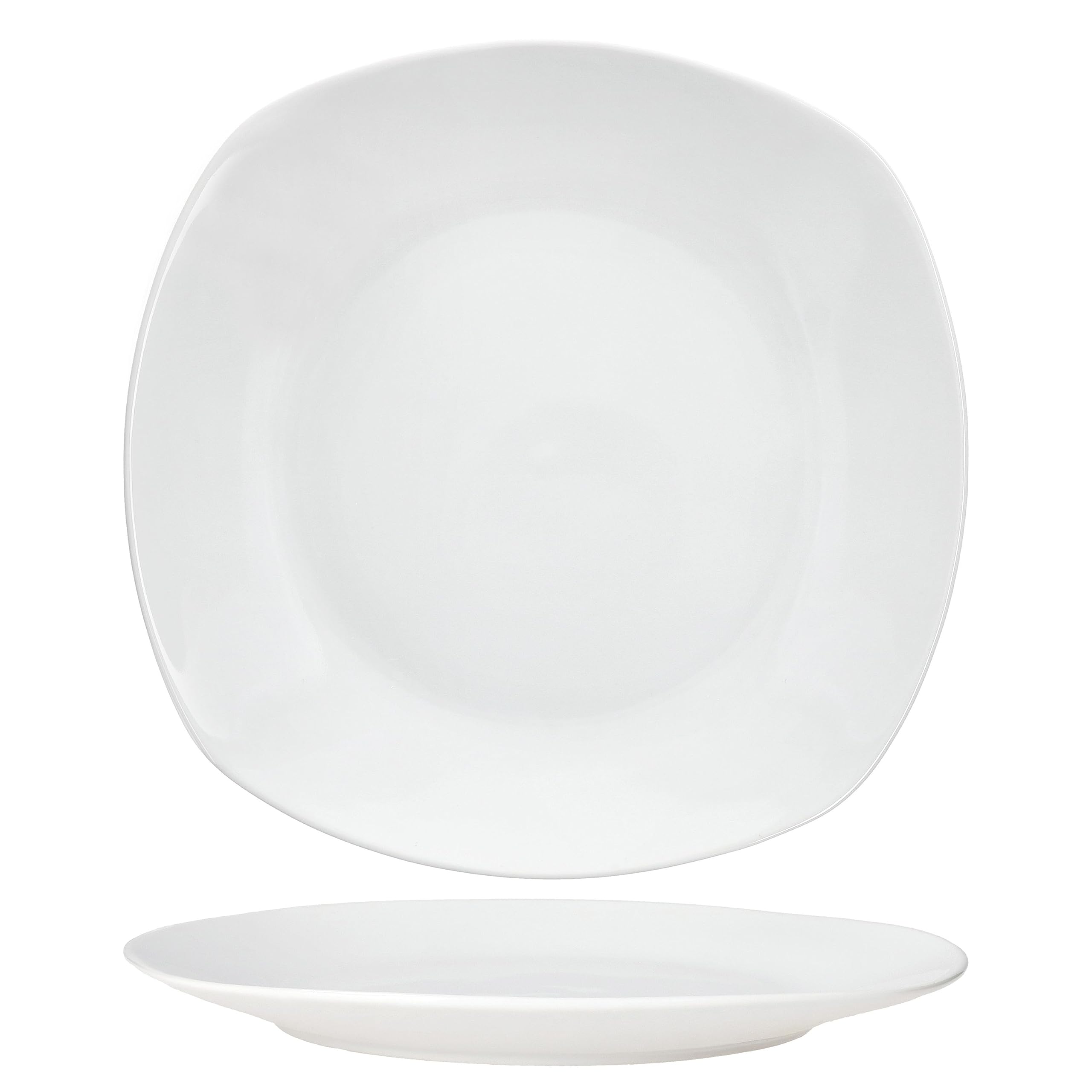 MamboCat Lotta - Set di 6 piatti piani in porcellana bianca per 6 persone, piatti grandi per pasti principali, grigliate e così via. Stoviglie eleganti per colazione, pranzo, caffè e pane