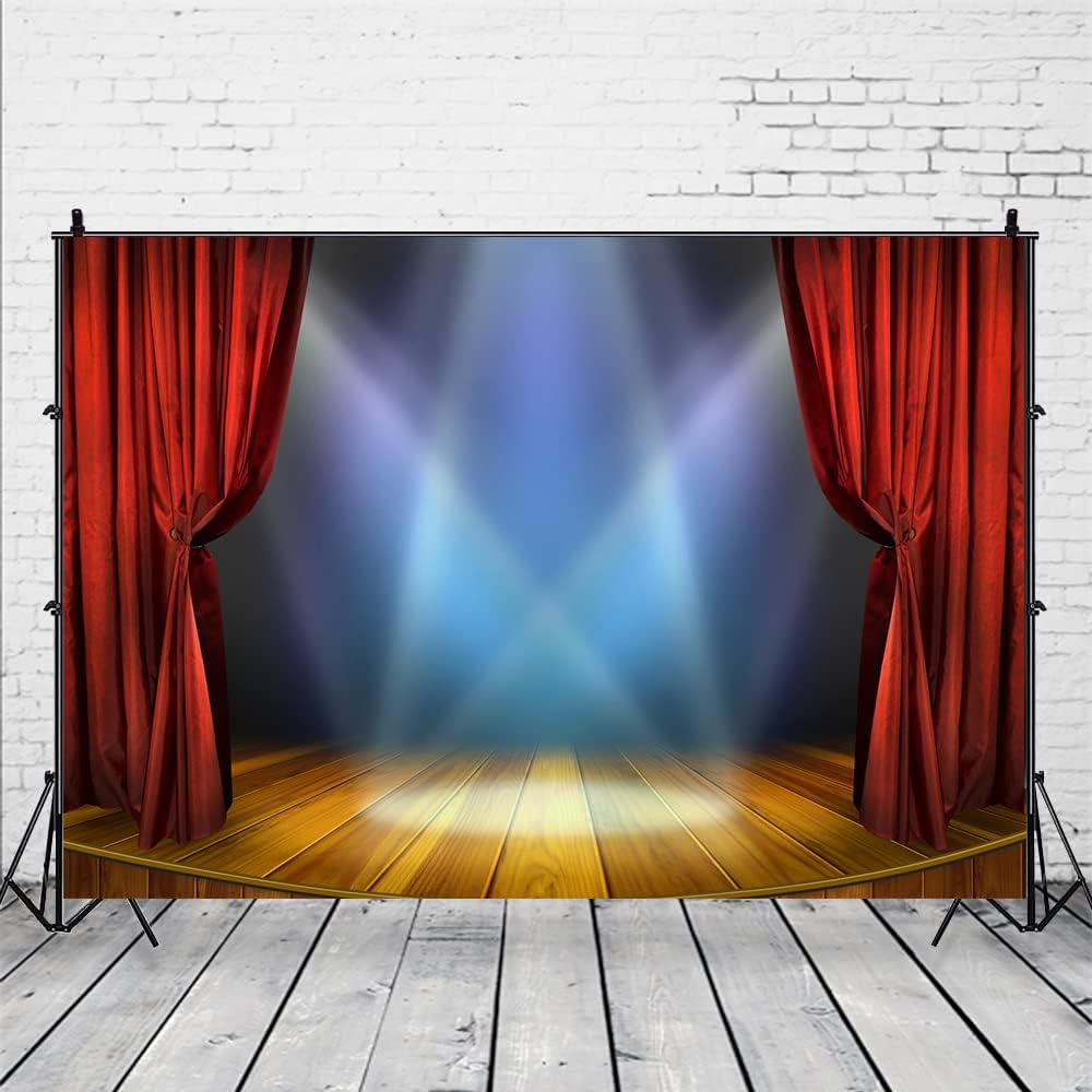 10x8ft Theater Stage Red Curtains Backdrop Photography & Video Shoot Studio Props