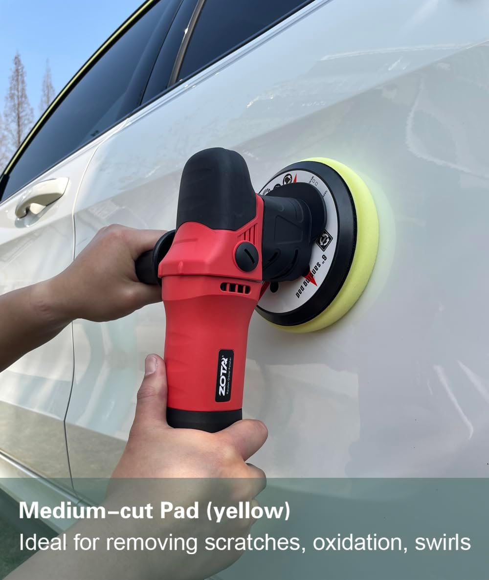 ZOTA Car Buffer Polisher,6 inch Orbital Polisher,Dual Action Polisher with 6 Variable Speed, 750W Ramdom Orbital Polisher Buffer for Car Detailing,car buffers and polishers kit for Waxing Polishing.