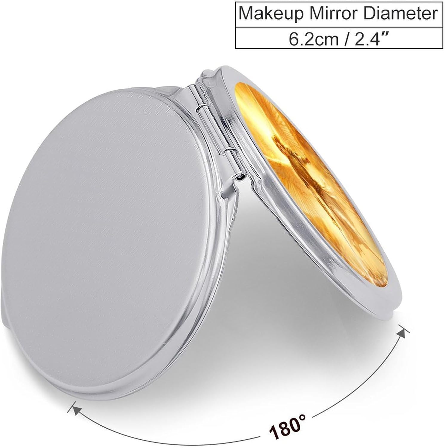 God an-gels Holding Swords Compact Makeup Mirror Mini Foldable Cosmetic Mirror Portable Travel Mirror for Purse Pocket