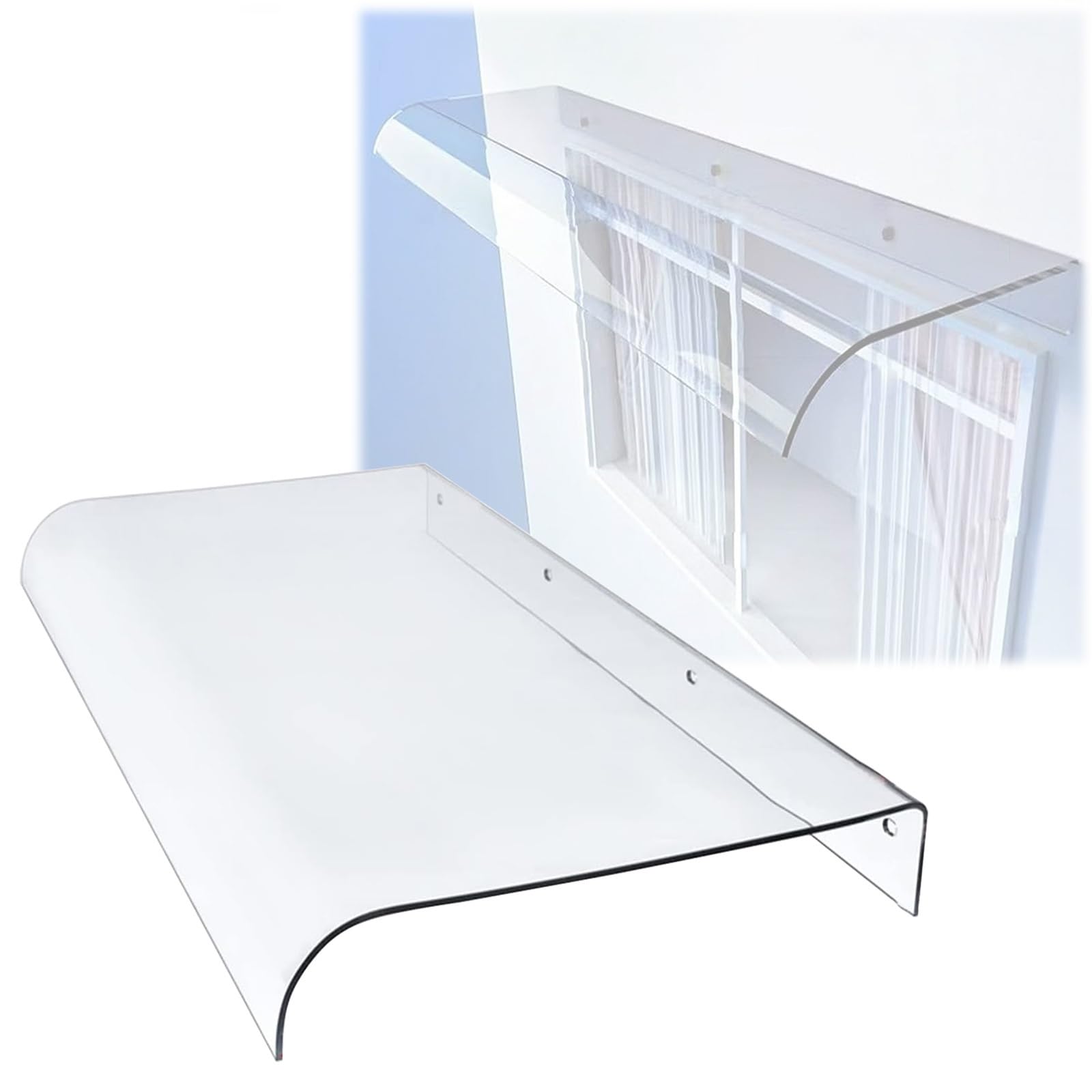 LWJSOCP Transparent Rain Shelter Canopy for Front Door - Exterior Entry Roof Aw for Patio & Window - Invisible Design Sizes 20" to 88" (20"x91") - Weather Protection