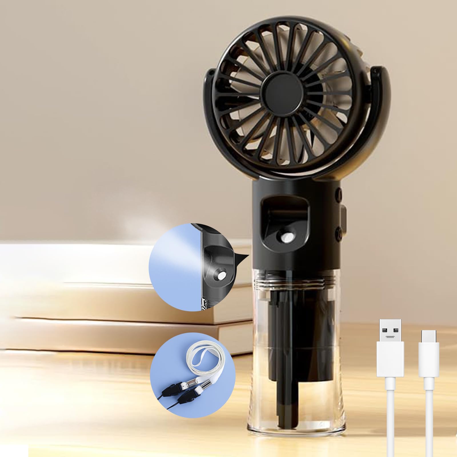 Ventilatore Portatile Con Nebulizzatore D'acqua - Ventilatore Portatile Con Nebulizzatore Dacqua Ventilatore Portatile Ricaricabile Tramite Usb Con Spruzzatore Dacqua 87750336