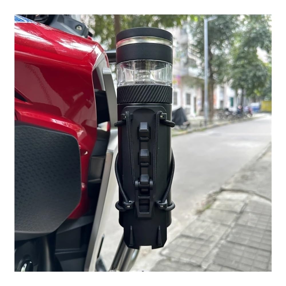 Becherhalter Motorrad Universeller Motorrad-Getränkehalter, Fahrrad-Wasserbecher-Flaschenhalter, Motorradzubehör, Verstellbar, Drehbar