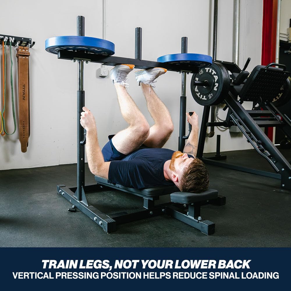 Titan Fitness Vertical Leg Press Machine Leg Strengthening Workout for Home Gym High Intensity Presses Adjustable Starting Height 400 LB Capacity Compact Leg Press Machines product thumbnail 4