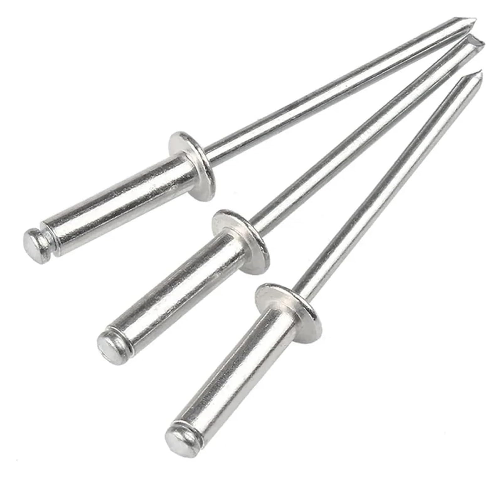 Nieten, Blindnieten, 10–50 Stück Aluminiumnieten M2.4 M3.2 M4 M4.8 M5 M6 Blindnieten mit Rundkopf, Stahlschaft, Dorn, Auspuffnieten, Zugnagel(25mm,M4 (50pcs))