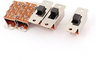 sourcing map 5pcs DIYPcsB DPDT Posición 3 mini interruptor deslizante de CA 250V 3A 125V 6A