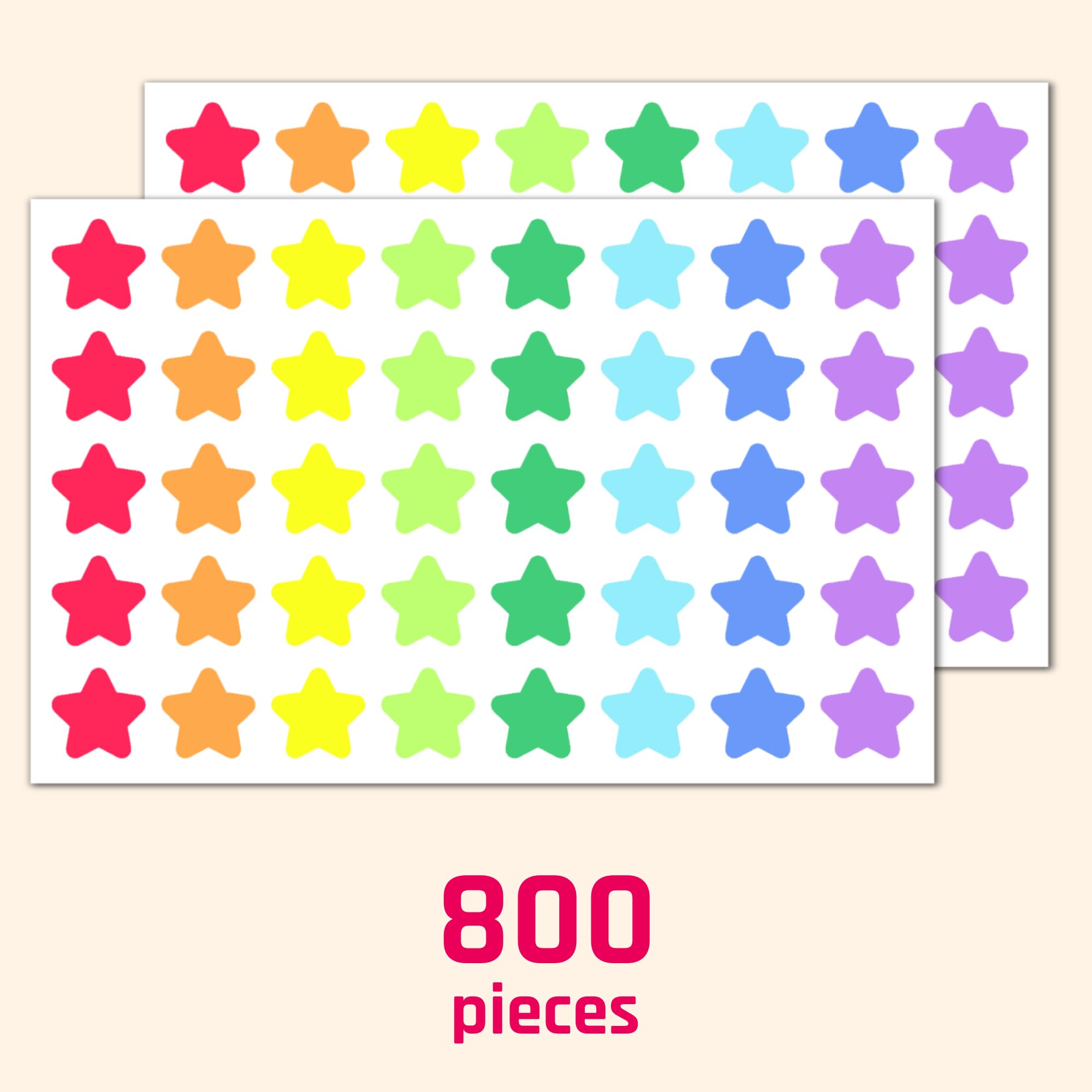 Snapklik.com : 800 Pieces, 3/4 Inch - Star Stickers For Kids Reward, 8 ...