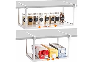Tebery Under Cabinet Sliding Drawer Shelves for Kitchen Pantry, Spice Rack Organizer...