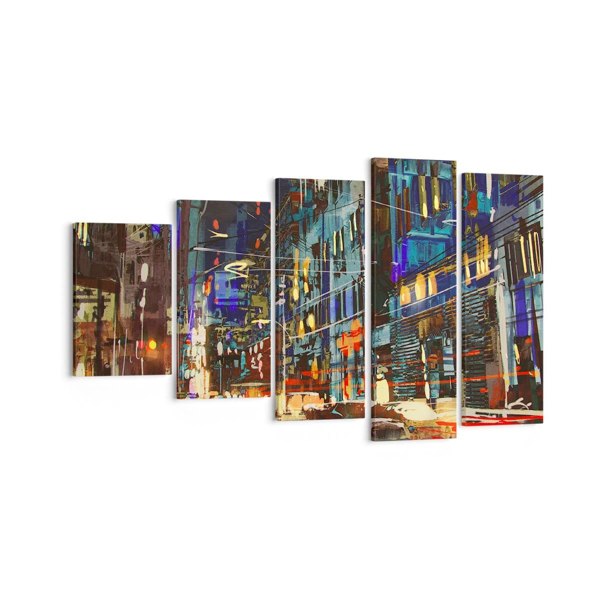 Tableau Toile « Rue De Ville La Nuit » – Impression Artistique, 60x40 Cm, Décoration Murale Moderne - 11