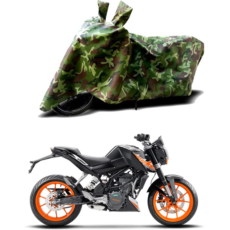Image of 100% Water Resistant Full Bike Scooty Two Wheeler Body Cover Compatible for KTM 200 Duke /UV-Rays /Heat Protection /Birds Dropping /Scratchproof /Dust Proof /Waterproof /All Varients[Green MJ]