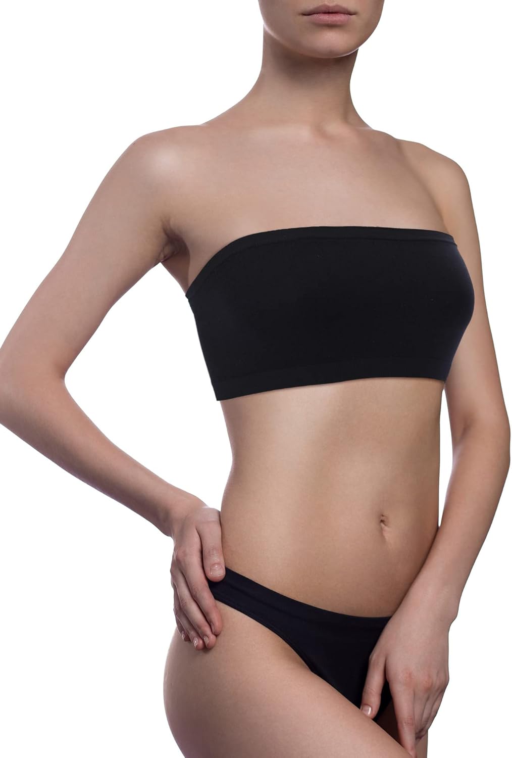 4 Pieces Women's Bandeau Bra Strapless Bralette Seamless Bandeau Non-Padded Stretch Top Bra - Image 3