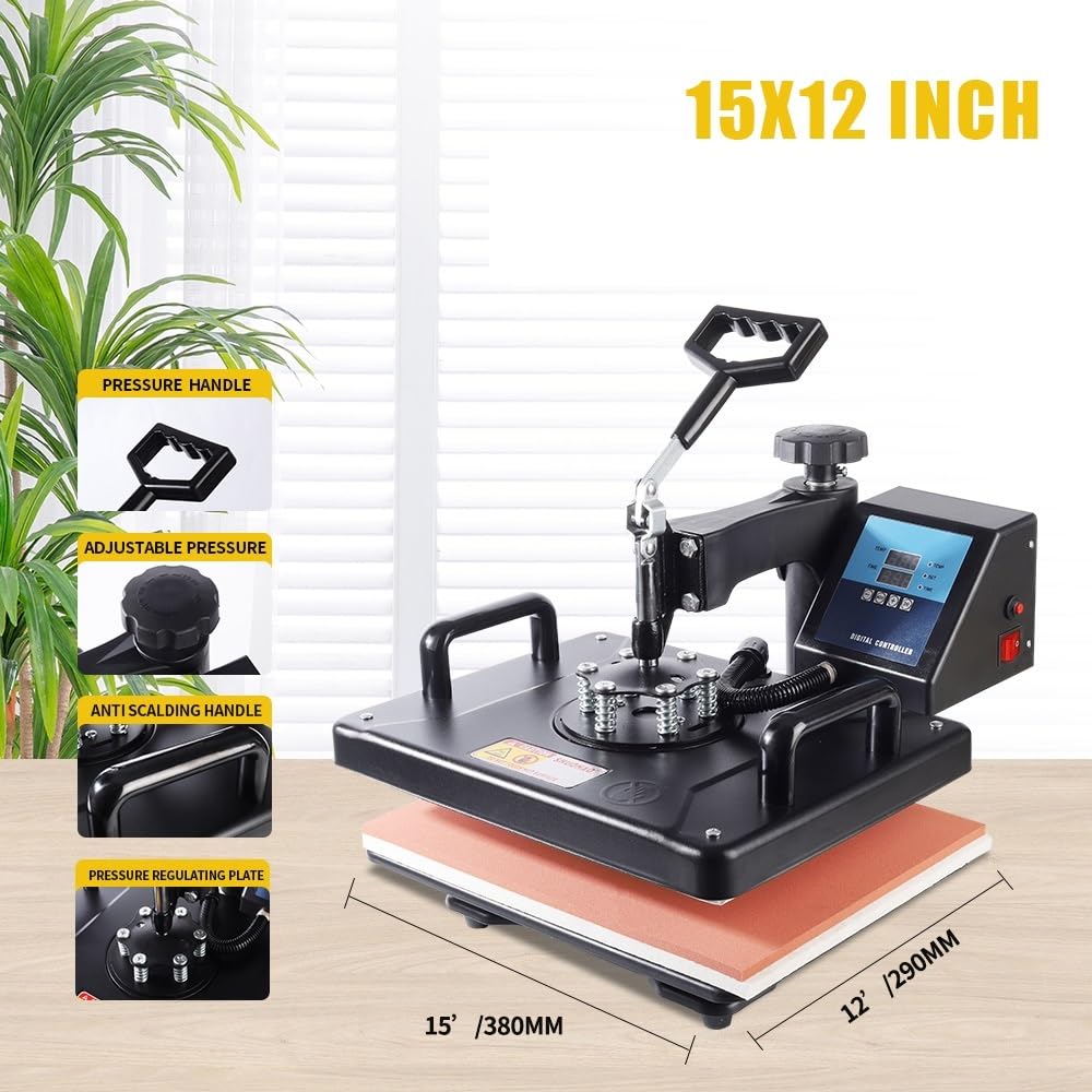 30 * 38CM 8 w 1 Combo Prasa Termotransferowa Drukarka Sublimacyjna Maszyna do Transferu Ciepła 2D Do Czapek Kubków Talerzyków T-shirtów do biur i fabryk