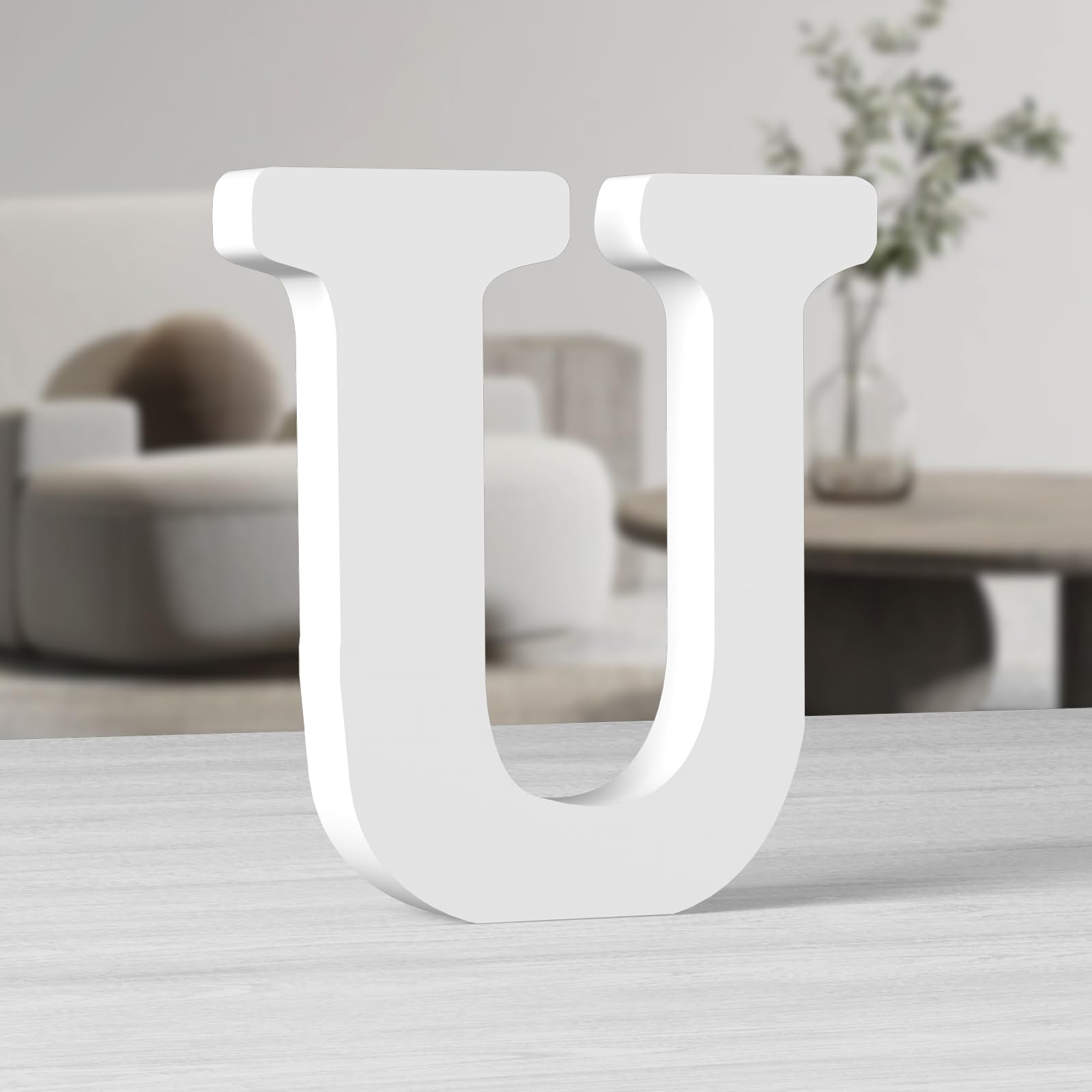 AOCEAN Letras de madera grandes blancas de 10 pulgadas, letras de madera sin terminar para decoración de pared, letras decorativas de pie, decoración de tablero para manualidades, proyectos de fiesta