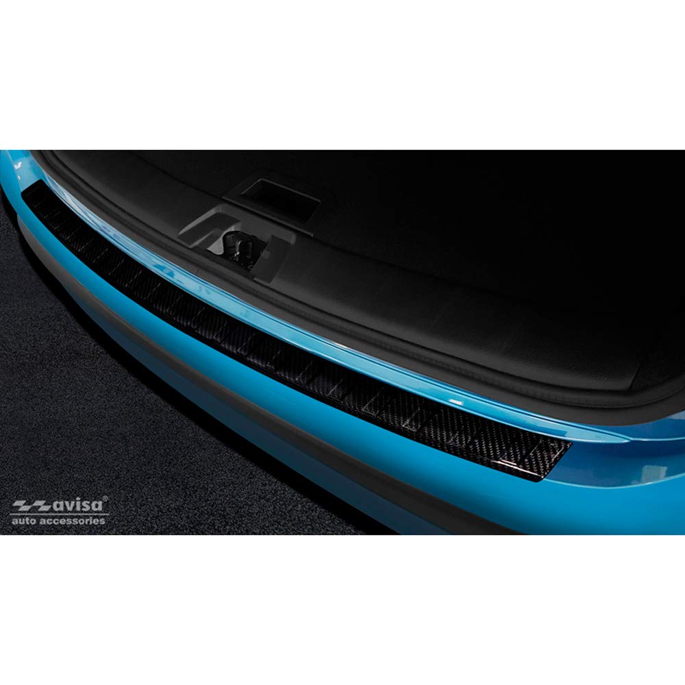 Avisa Protector del Parachoques Trasero de Carbono 3D Compatible con Nissan Qashqai II Facelift 2017-2021 'Ribs'