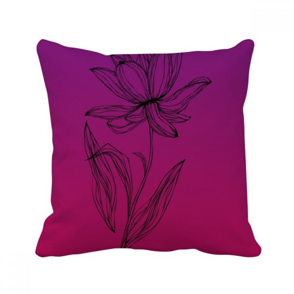 Coussin carré lotus noir pour une ambiance zen sur votre canapé de salon