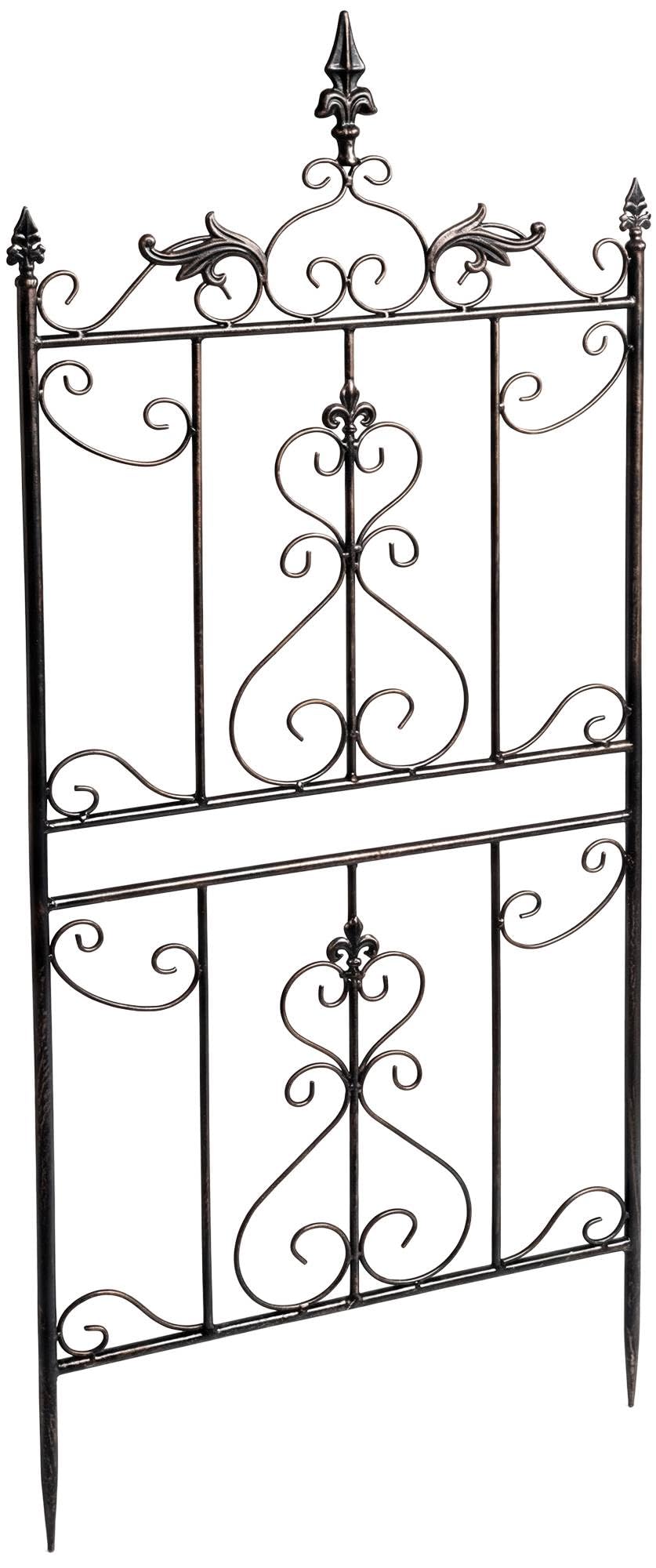 CLP 2er Set Rankgitter Metall Myrte, Rankhilfe für Rosen und Clematis im Landhausstil, Kletterhilfe für Hochbeet, Garten, Balkon oder Terrasse, Farbe:Bronze