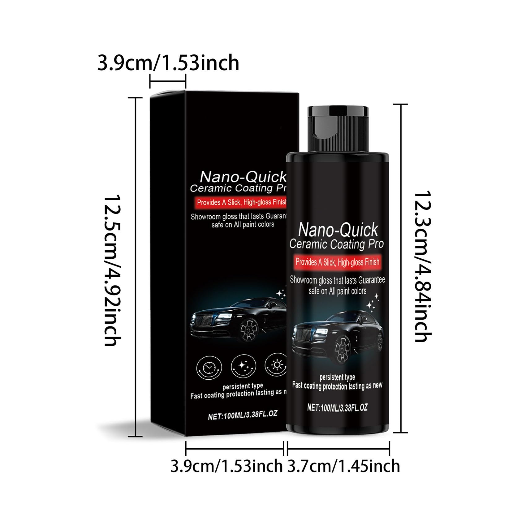 Nano Quick Coat Restores, Nano-Quick Ceramic Coating Pro, Advanced Detailing Spray for Cars, Quick Coat for Long-Lasting Shine & Protection (1pcs)