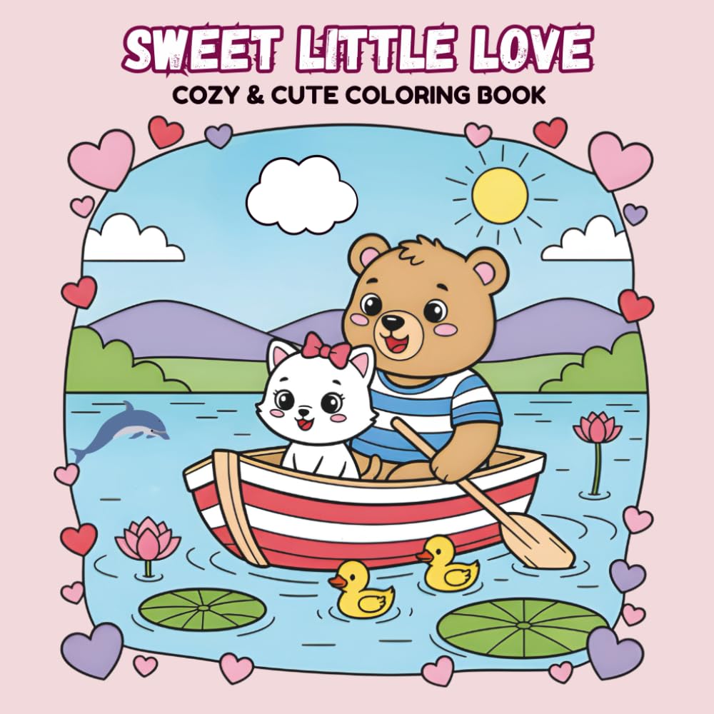 Sweet Little Love: Cozy and Cute Coloring book for Teens and Adults with Simple and Bold Designs for Relaxation (Cozy Valentine's Special Coloring Books)