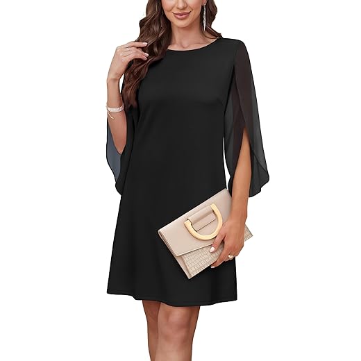 RUMIA Womens Cocktail Dresses Flutter Sleeve Wedding Guest Dresses for Women 2025 Trendy