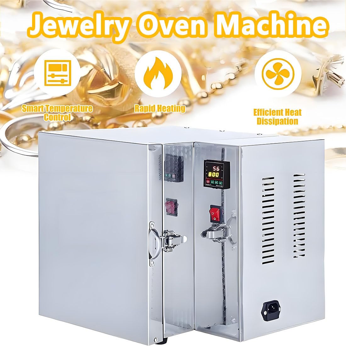 Elektrischer Brennofen für Keramik Zu Hause,1500W Schmuckguss Ausbrennofen,0-800 °c,Pid Temperaturregelung,Tisch Schmelzmuffelofen für Schmuck,Metall Und Wachsfiguren
