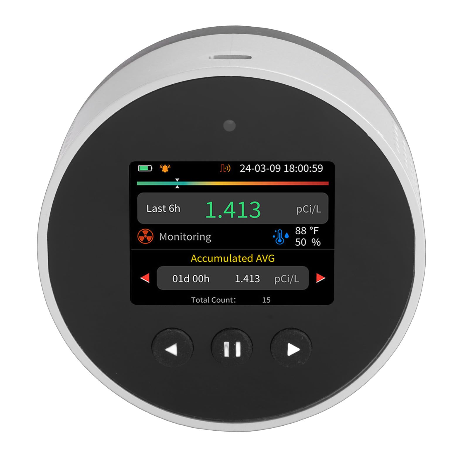 Detector de Radón para el Hogar, Analizador de Radón Digital con Pantalla LCD con Lecturas a Corto Plazo a Largo Plazo para Seguridad en Interiores de la Escuela de la Oficina