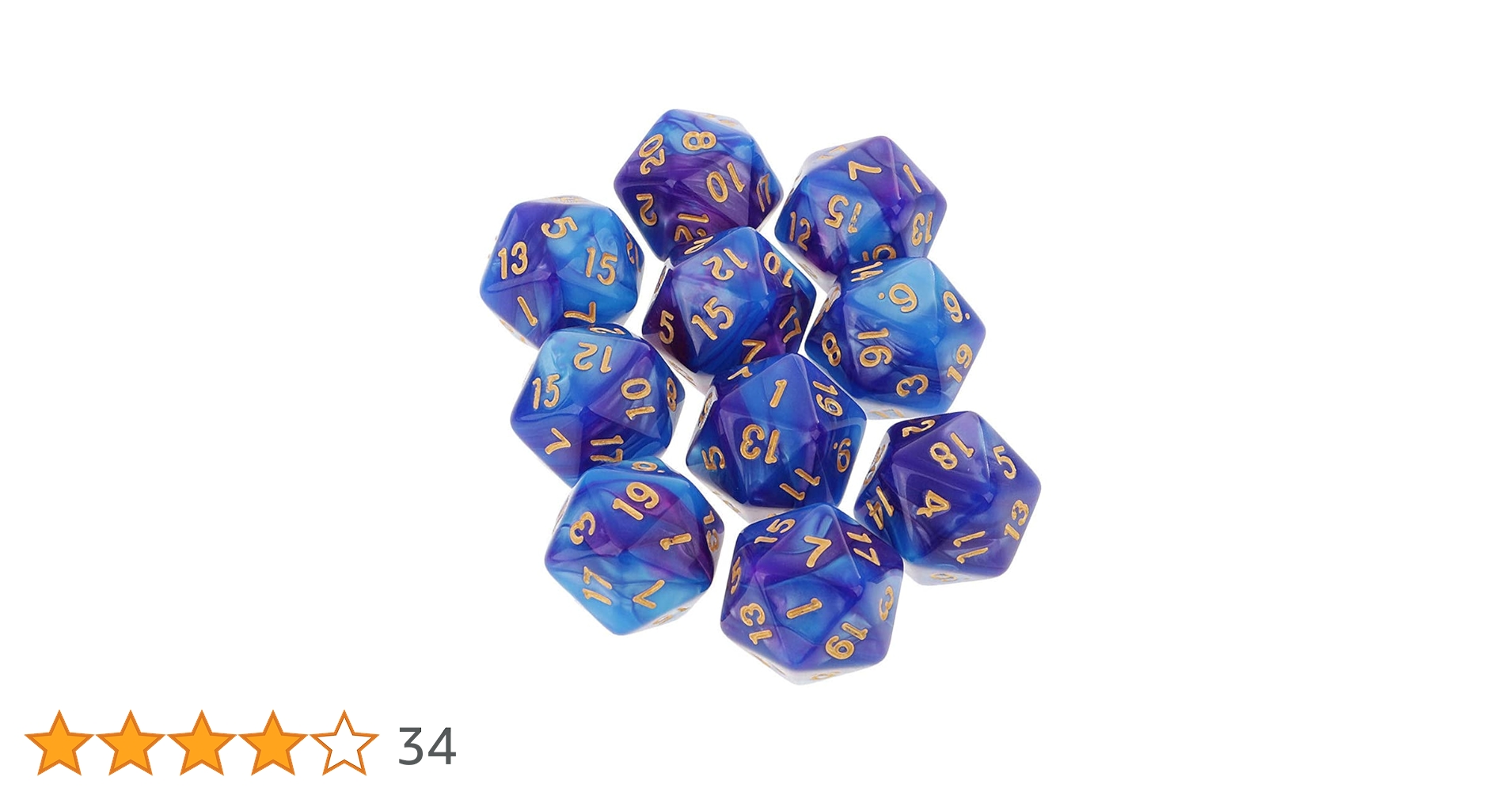 Amazon | Yourandoll 10個 多面体ダイス D20サイコロ 20面ダイス